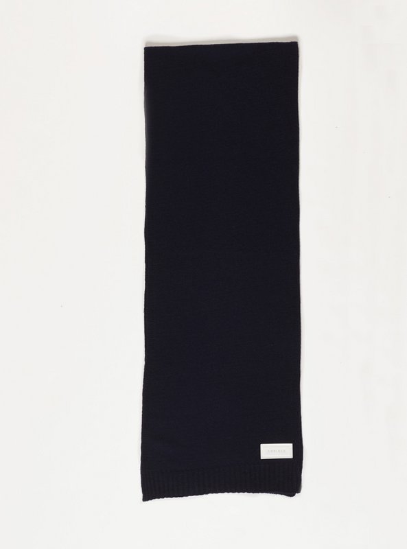 Cashmere tørklæde uni marin