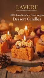 LAVURI Pittige Pompoen Dessertkaarsentaartset – 6 + 1