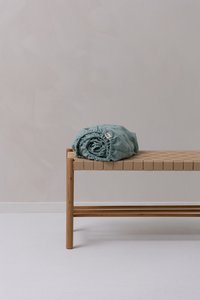 Spannbettlaken/Bettlaken aus Leinen in Ocean Mint