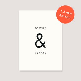 Postkarte Naturkarton - "Forever & always"