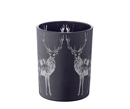 EDZARD theelichthouder Tiu, mat zwart glas, hoogte 13 cm