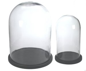 Bell jar with foot black s/2
