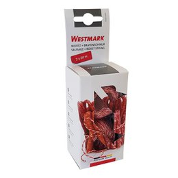 Red and white striped rope, 2 rolls of 60 meters each, suitable for decorative purposes.