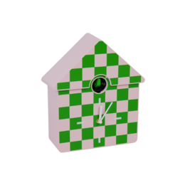Orologio- Orologio da parete Cuculo- Pattern- verde/rosa- 24x27x9cm