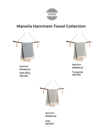 MANOLIA Baumwoll-Hammam-Spa-Handtuch – schnell trocknend – Dunkelblau – 180 x 100 cm