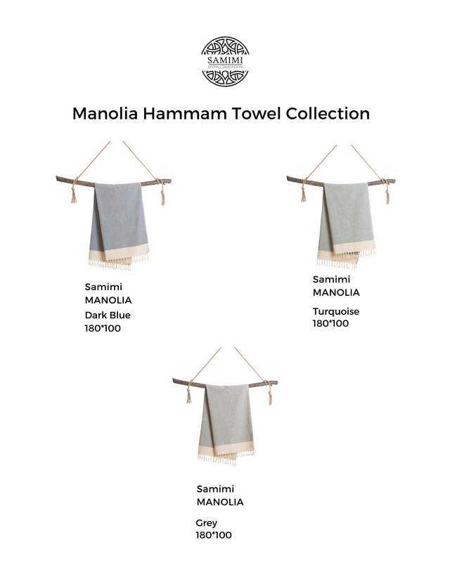 MANOLIA Baumwoll-Hammam-Spa-Handtuch – schnell trocknend – Dunkelblau – 180 x 100 cm