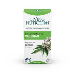 Organic fermented valerian supplement in capsule form. Contains natural valerian root extract to support healthy sleep and relaxation.