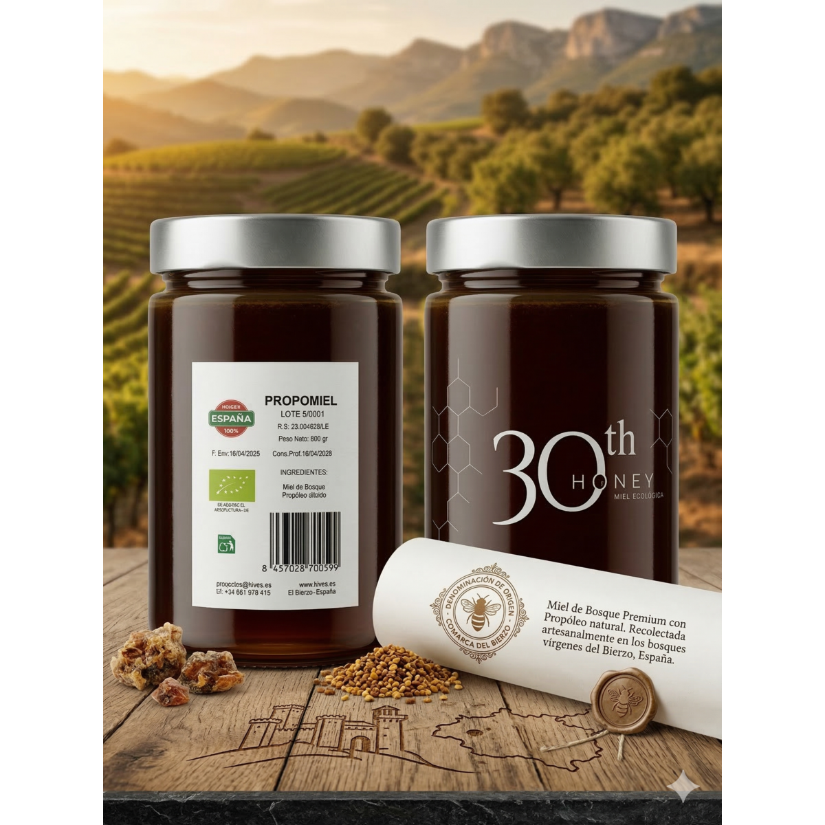 Propomiel del Bierzo — Miel de bosque ecológica con propóleo 750 g