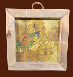 Holzfliese alte holländische Van-Gogh-Sonnenblume