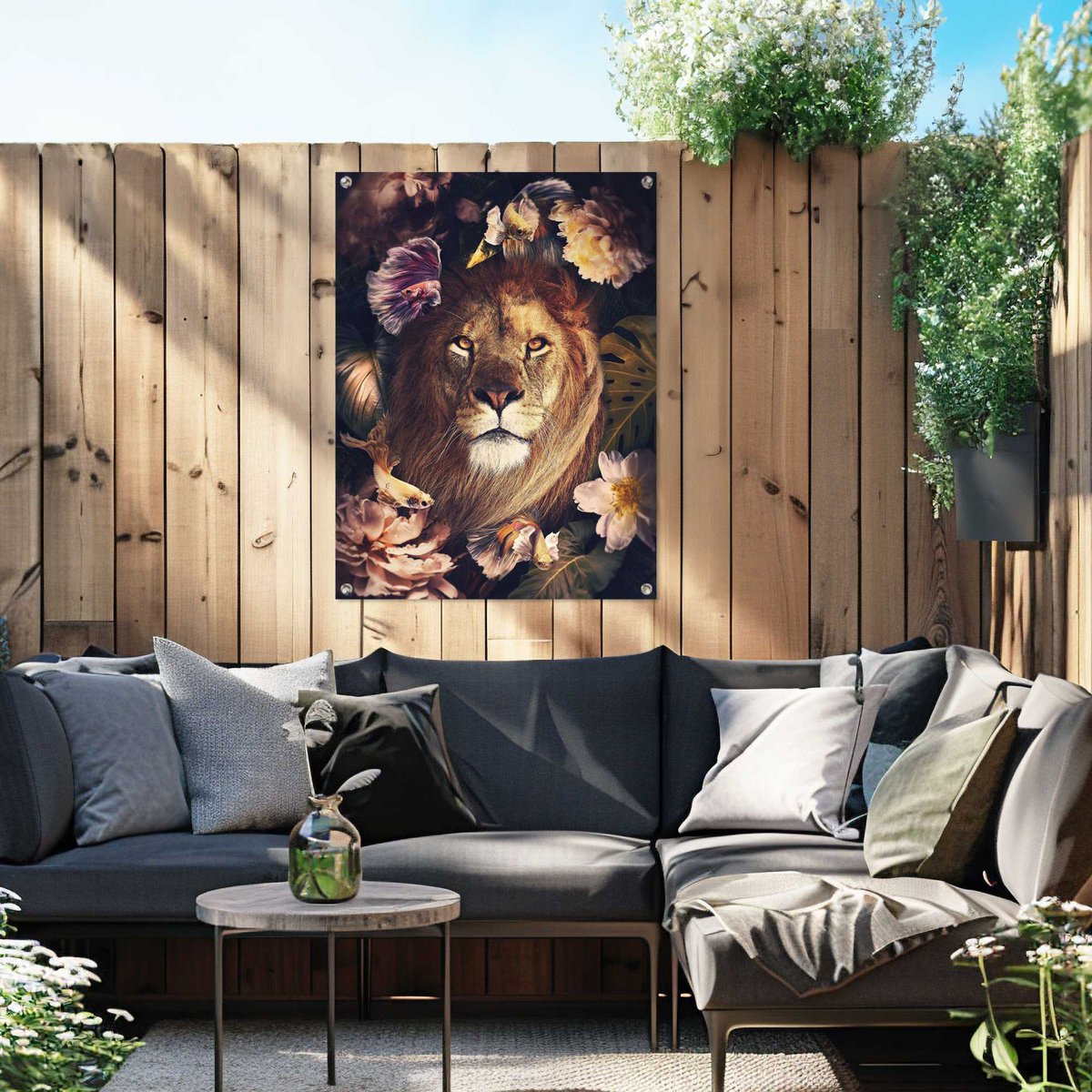 Tuinposter Tuinposter Jungle Lion 80x60