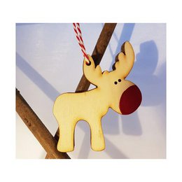 Handmade reindeer made of wood