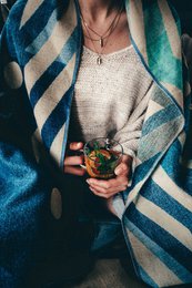 Mini coperta in alpaca ecuadoriana | coperta nativa | Mini Imbabura Blu