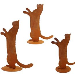 Patina cat "Feline" | on floor plate | Metal home and garden decoration figure