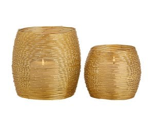 Candle stand set 2-part tealight holder Windlichter paris gold or silver candle holder