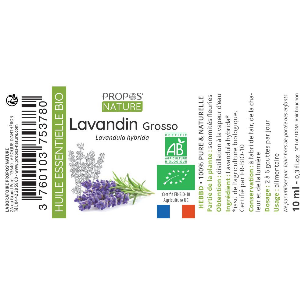 Grundlegende Bio -Lavandin ätherische Öl 10ml