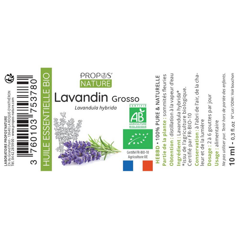 Grundlegende Bio -Lavandin ätherische Öl 10ml