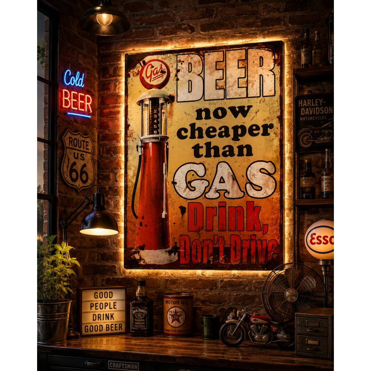 Dekorativer Bier-/Gastisch aus Blech 30x40