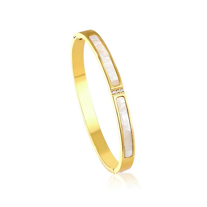 MOTHER OF PEARL - Rigid shell bracelet