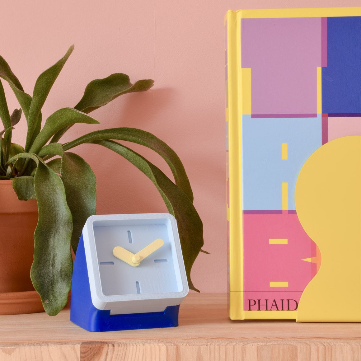 Office Clock Cobalt & Baby Blue