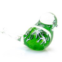 Grüner Glasvogel - weiß gestreift - ø 12 cm - Handgefertigt
