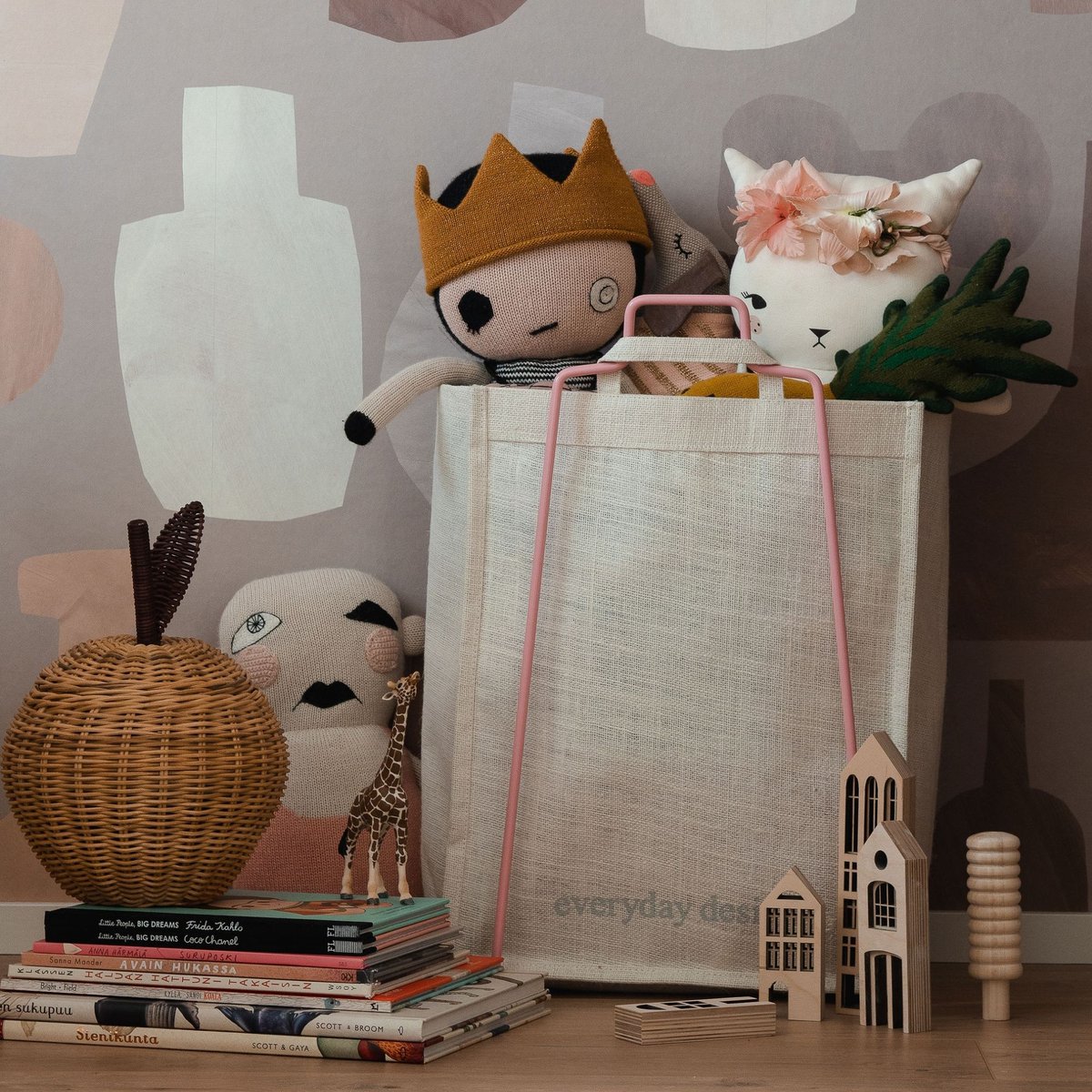 HELSINKI paper bag holder light pink