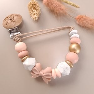 Schnullerclip Goldene Rose
