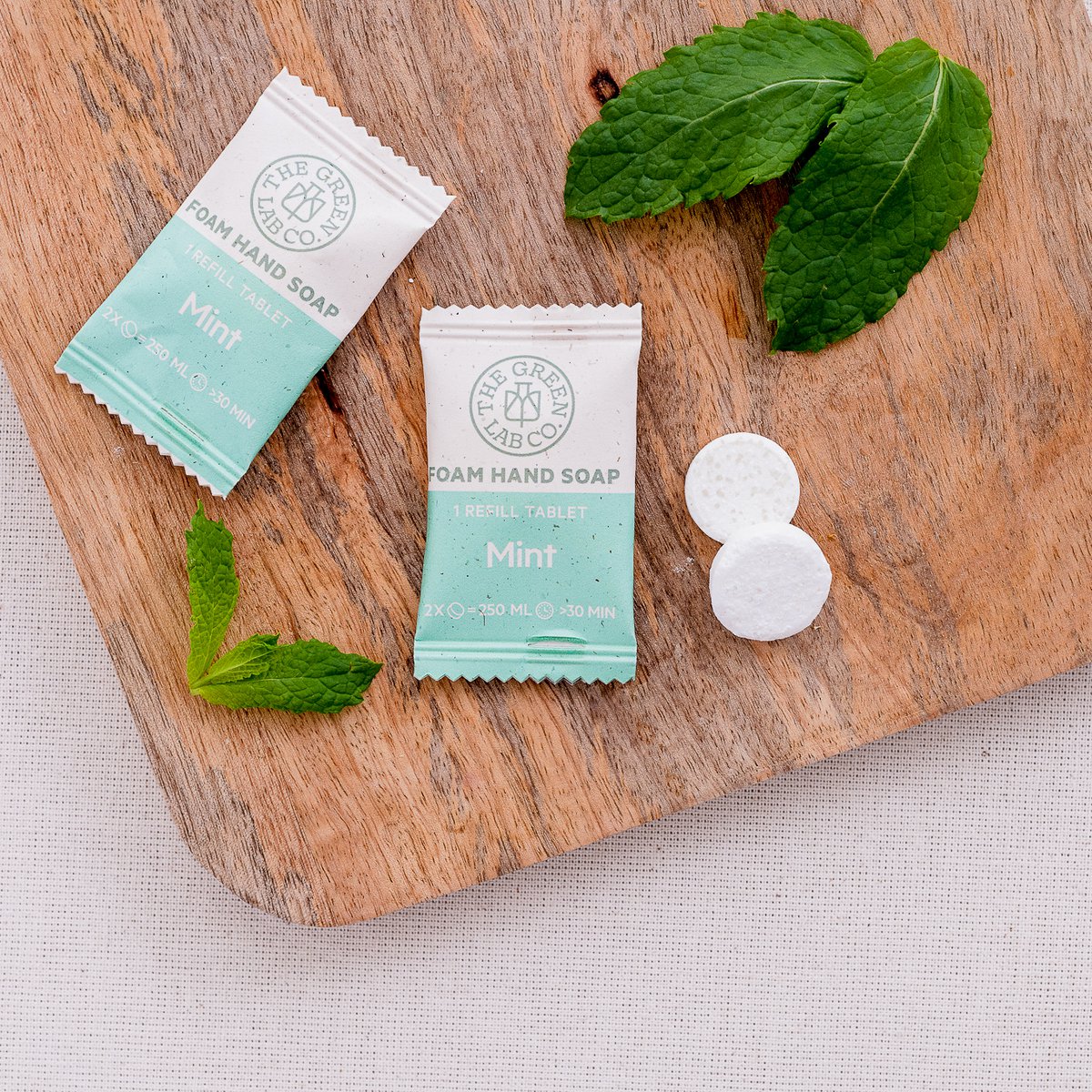 Set di ricarica in compresse di sapone per le mani - Menta e Camomilla