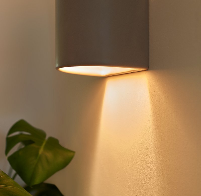 Keramikwandlampe - mattes Taupe