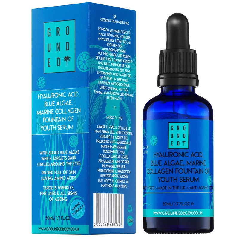 Acido Ialuronico, Alghe Blu, Siero della Fontana della Giovinezza al Collagene Marino (50ml)
