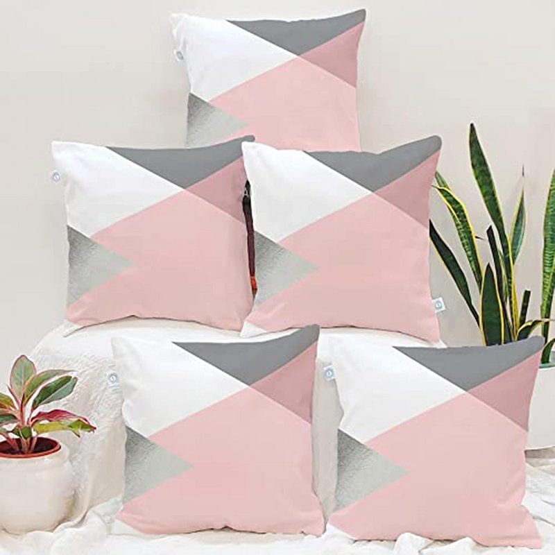 Fodera per cuscino | Triangolo geometrico in policotone | 46x46 cm