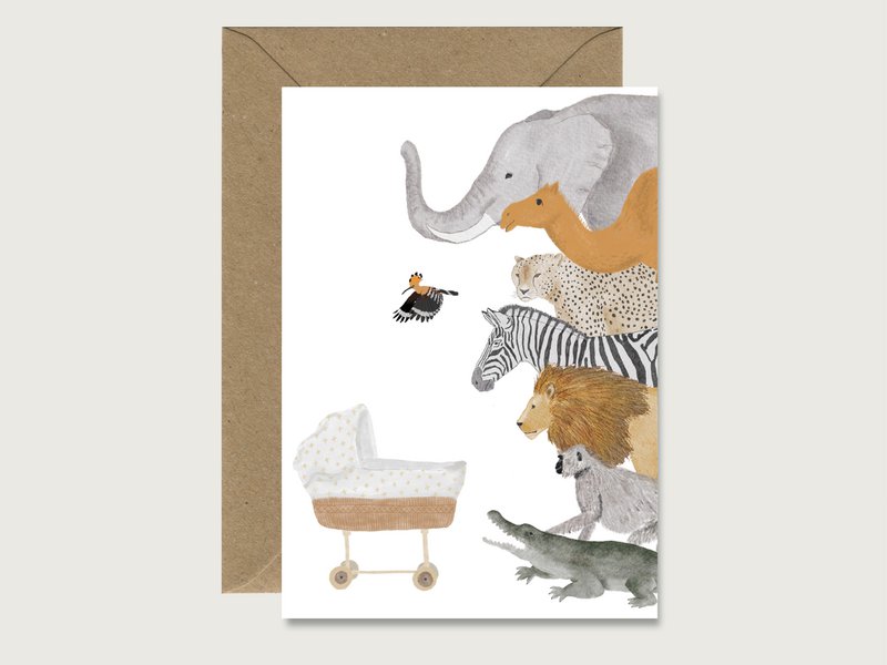 Birth card "Hotly expected" | Baby card | Greeting card folding card card HEART & PAPER