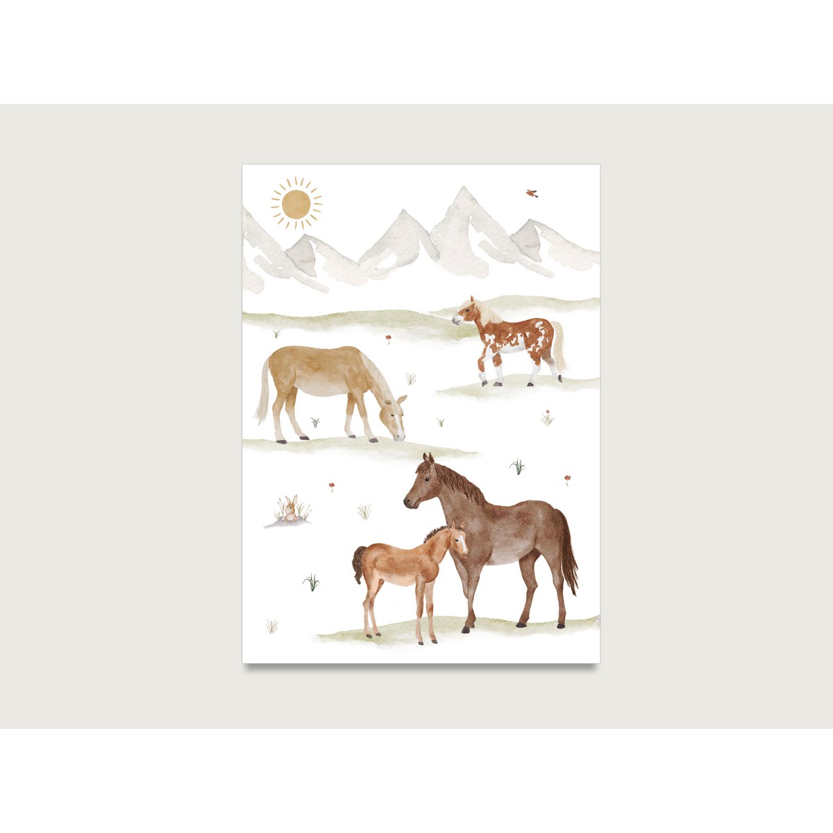 Ansichtkaart "Paarden" P_86 | Kinderen | Uitnodiging | Verjaardagsuitnodiging | Meisje | paard | Pony | Rijden | Kinderverjaardag | || HART & PAPIER
