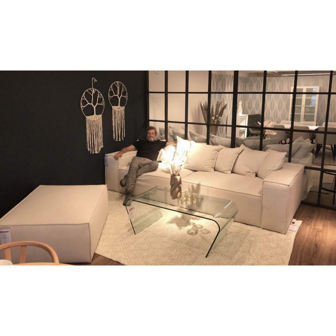 Van Morris 4-seater, Concrete Grey, Exclusive Corduroy from the Belgium company BRUTEX