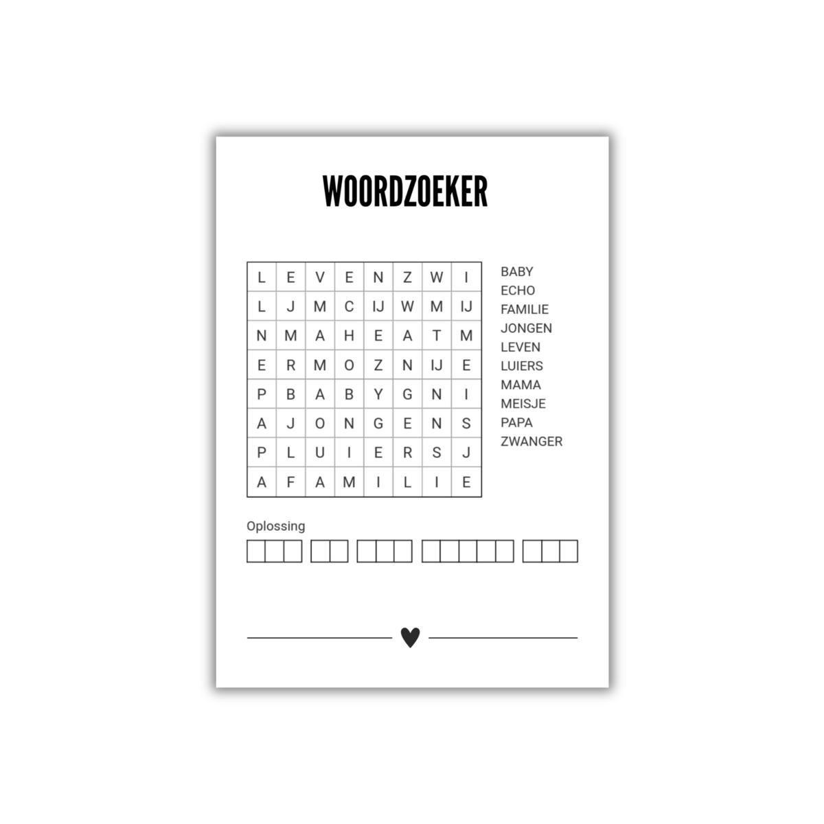 A6 Postcard • WordZoeker • Meter