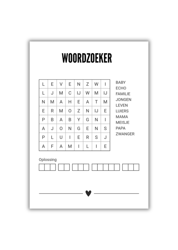 Cartolina A6 • wordzoeker • metro