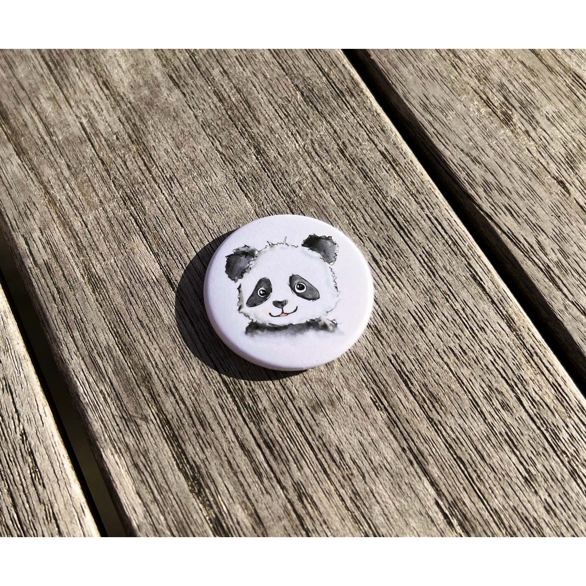 Animal magnet button in watercolor style | Cute Panda | Fridge magnet Ø 3.8 cm
