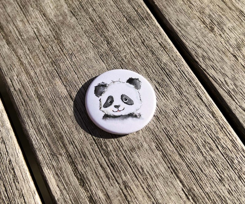 Animal magnet button in watercolor style | Cute Panda | Fridge magnet Ø 3.8 cm