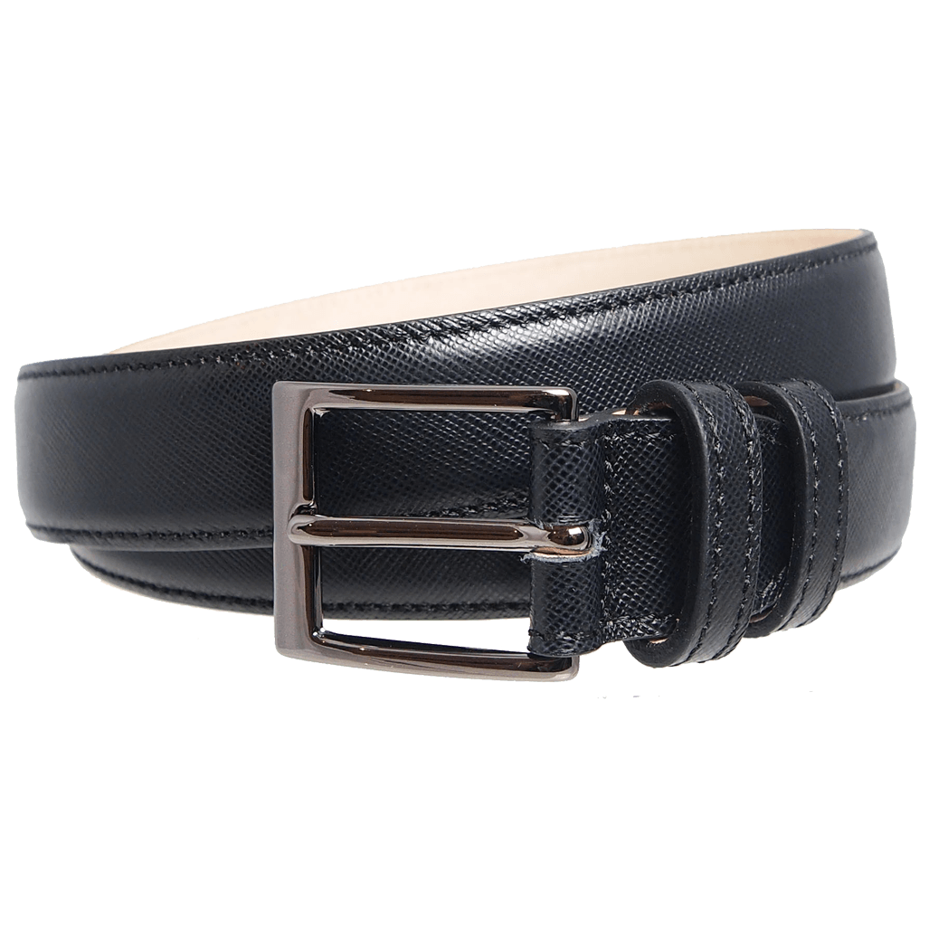 34 mm Sartorial Saffiano Riem Zwart