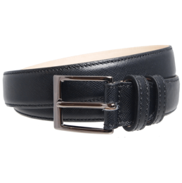 34 mm Sartorial Saffiano Gürtel Schwarz