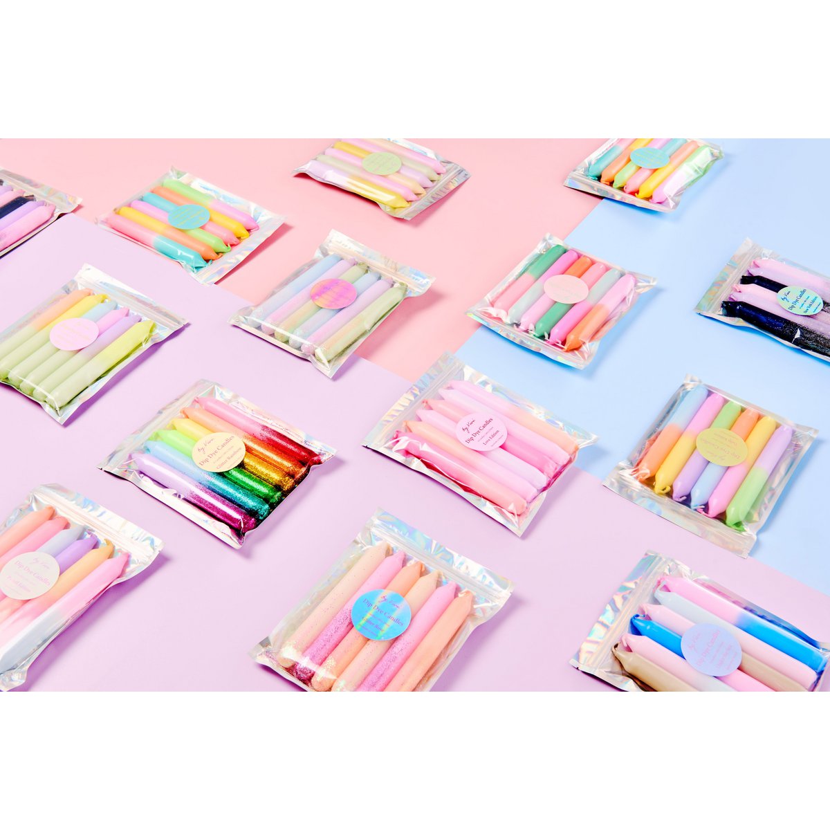 Dip Dye Candles in Set: Glitter Halloween Edition