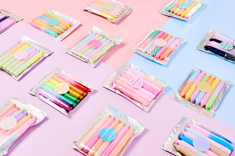 Dip Dye Candles in Set: Glitter Halloween Edition