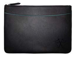 VUE LAC maletín de ordenador con bolsillo frontal Negro, borde Lavanda 38cm