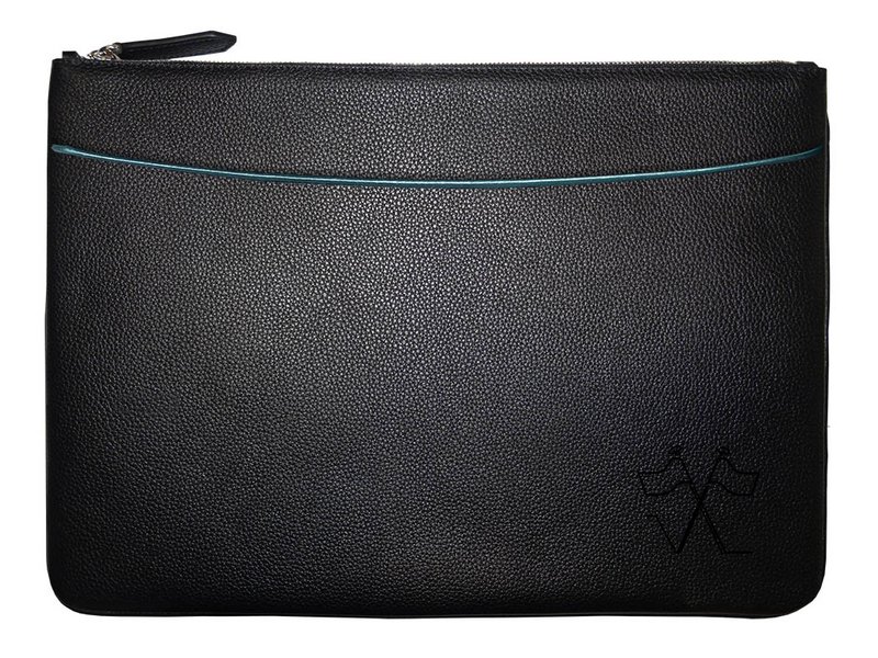 VUE LAC computertaske med frontlomme Sort, lavendelkant 38cm