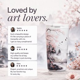 IZY Thermos Mugs - Sakura Dreams - 350ML To-Go Insulated Coffee mug