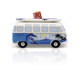 Volkswagen VW T1 Bus Hucha con tabla de surf (1:18) - Surf/Azul