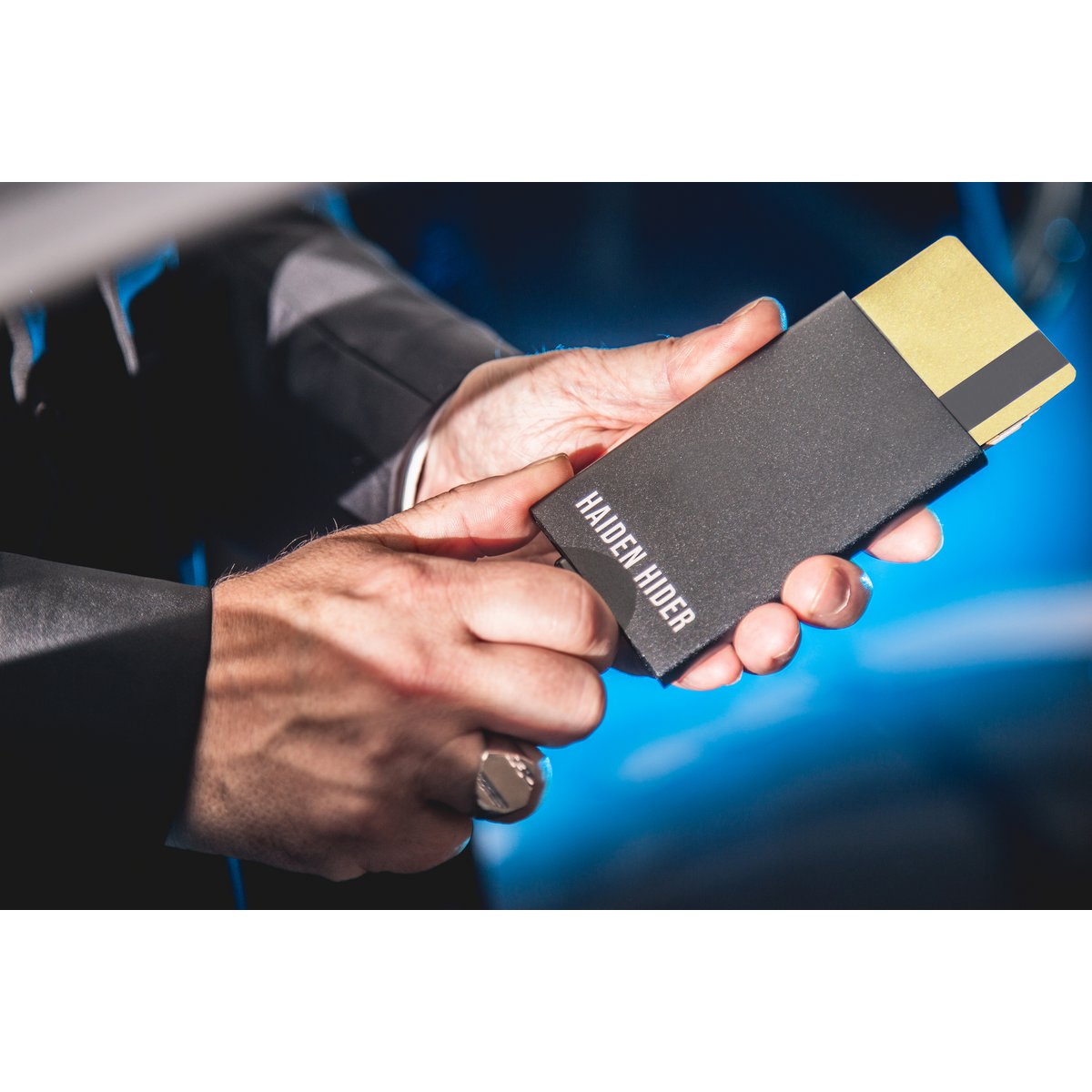 RFID & NFC Card Holder - Aluminum - Extendable - Men Credit Card Holder - Security - Card Holder - Black - Men Gift - Card Holder