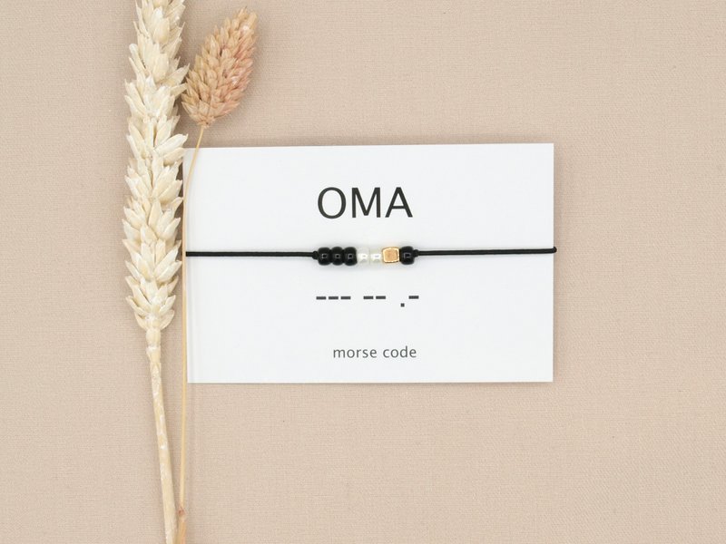 Morse code armband Oma (zilver,rosé goud,goud)