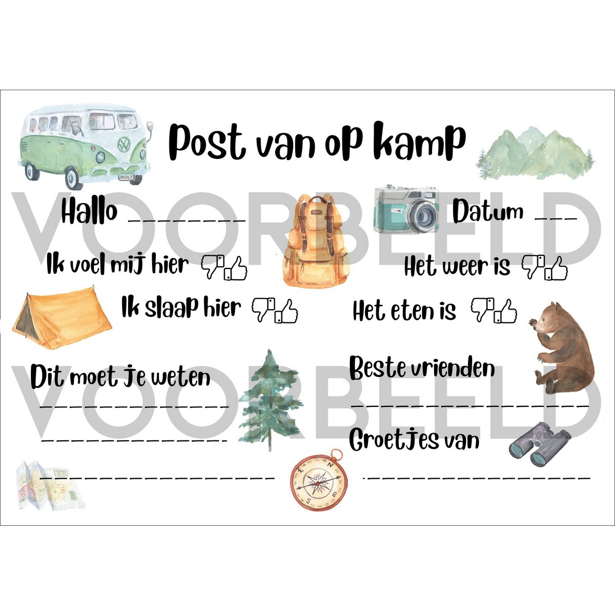 Kampkaartjes 'Into the wild' | set van 8