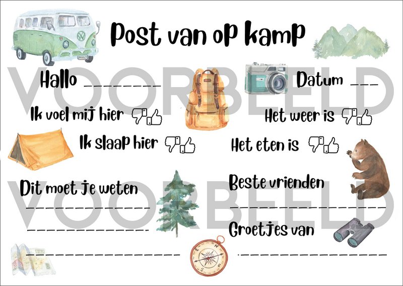 Kampkaartjes 'Into the wild' | set van 8