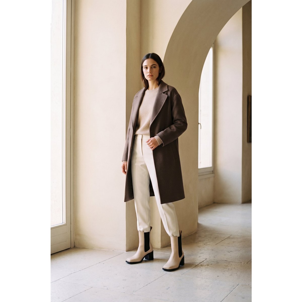 GRACE LATTE - Leather Heeled Ankle Boots